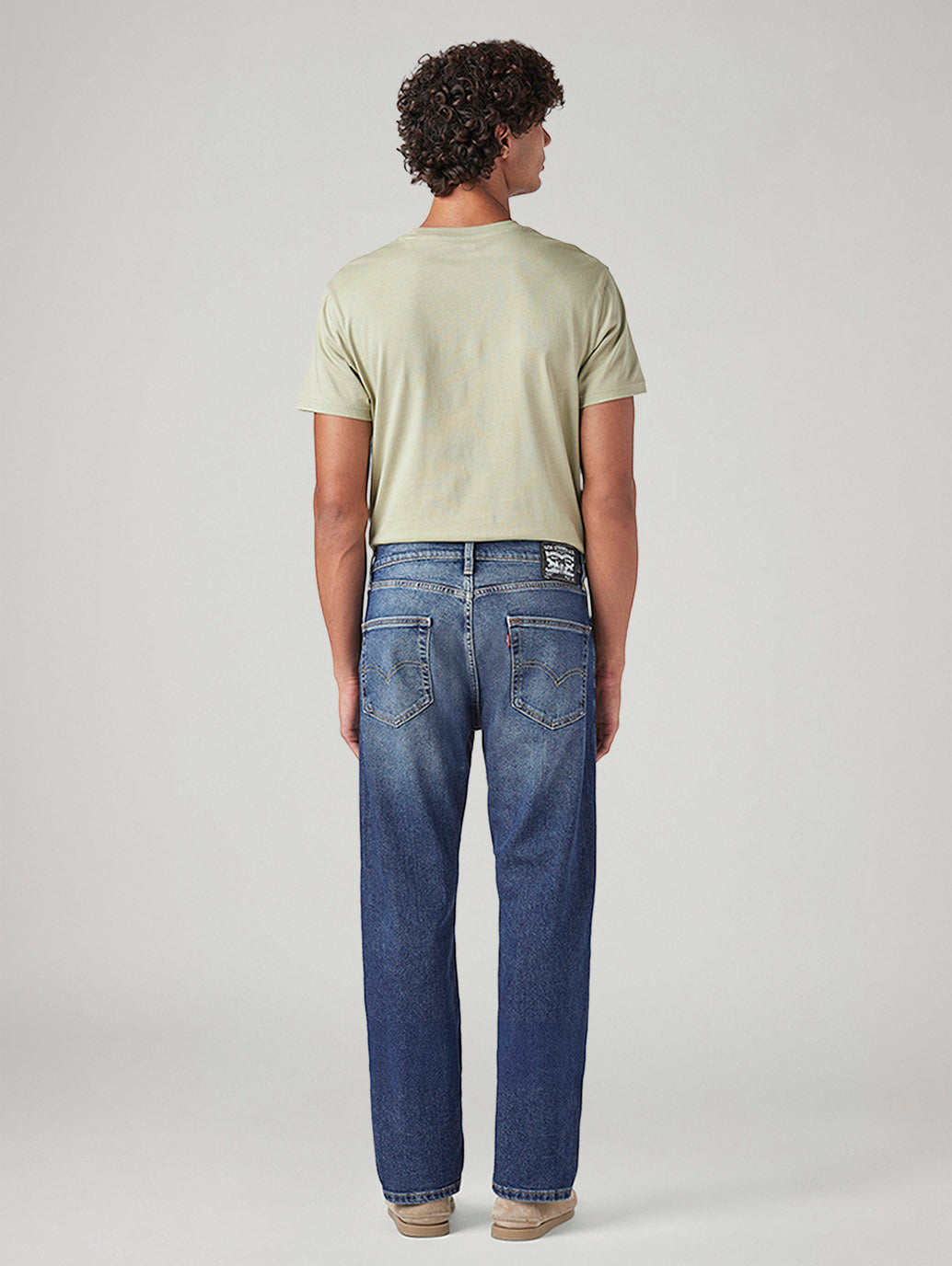 Men's 505 Blue Straight Fit Mid Rise Jeans