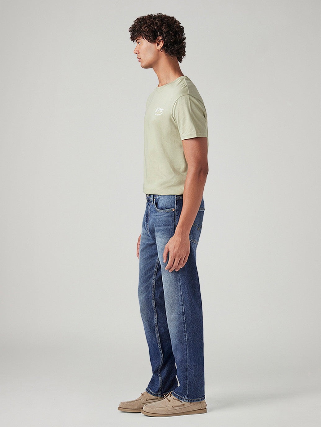 Men's 505 Blue Straight Fit Mid Rise Jeans