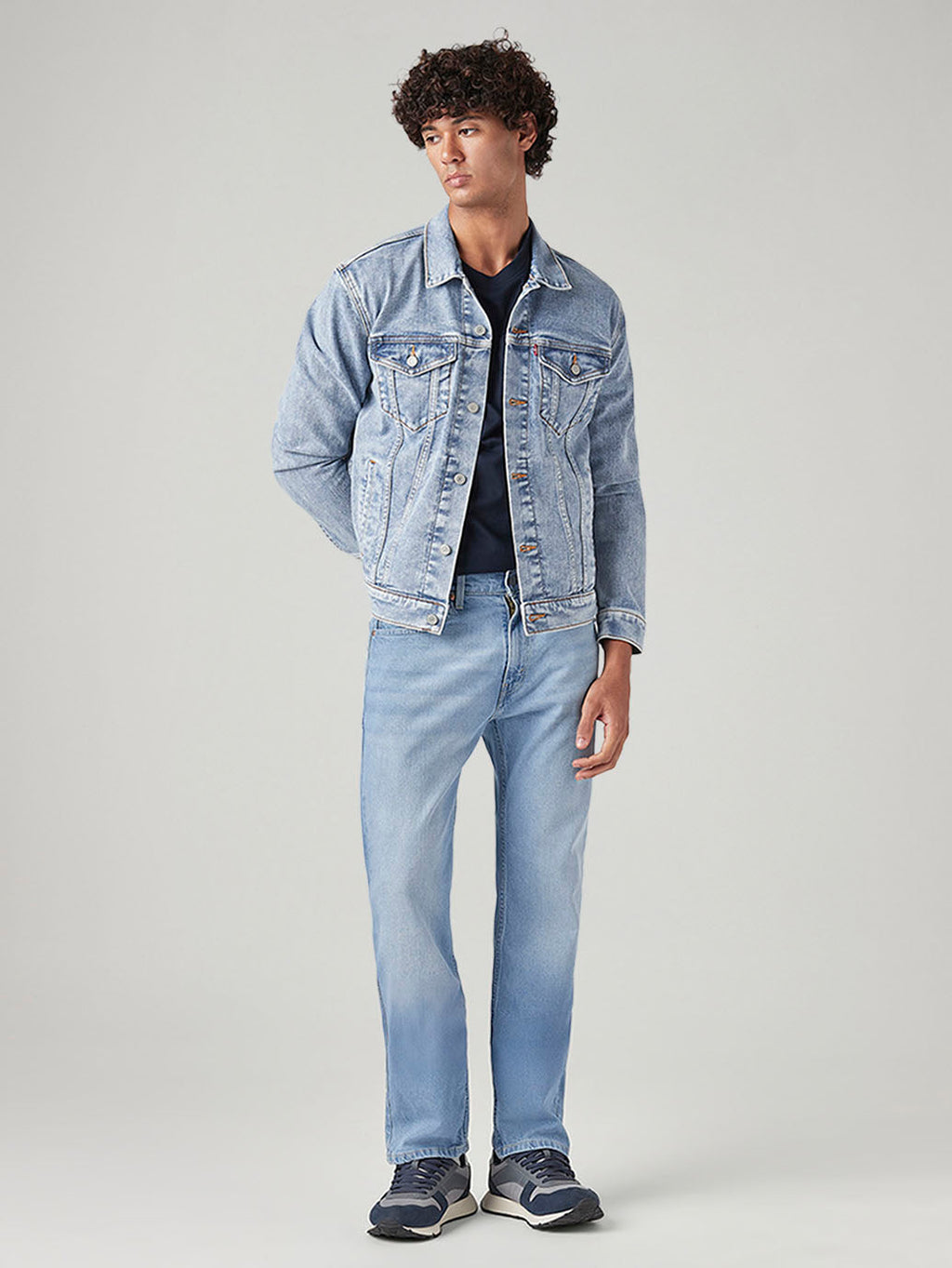 Men's 505 Light Blue Straight Fit Mid Rise Jeans