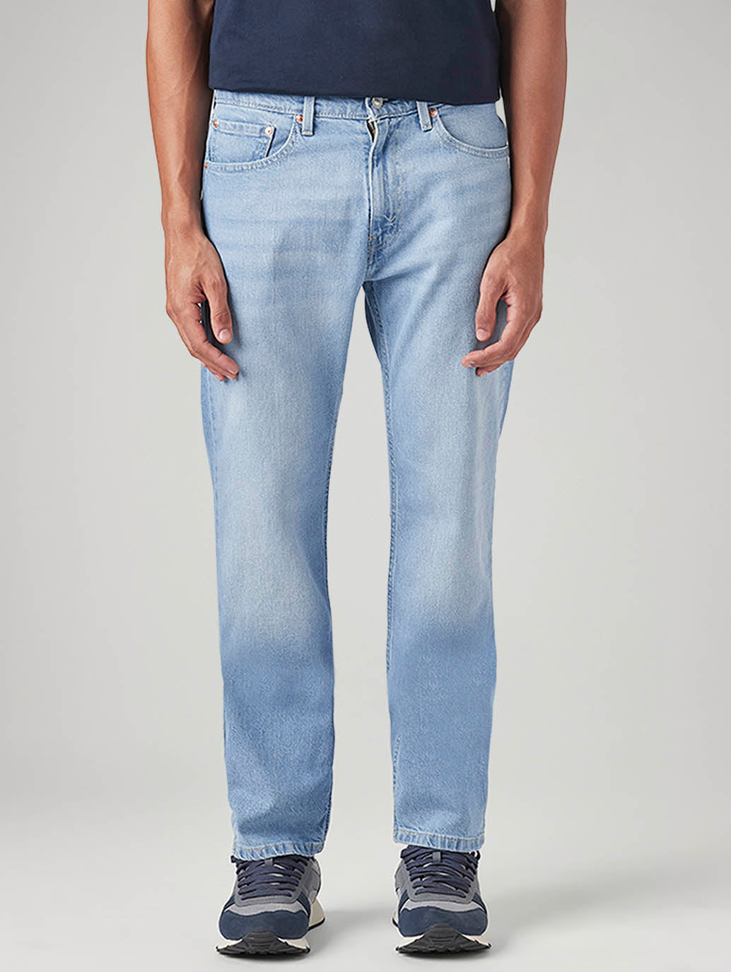 Men's 505 Light Blue Straight Fit Mid Rise Jeans