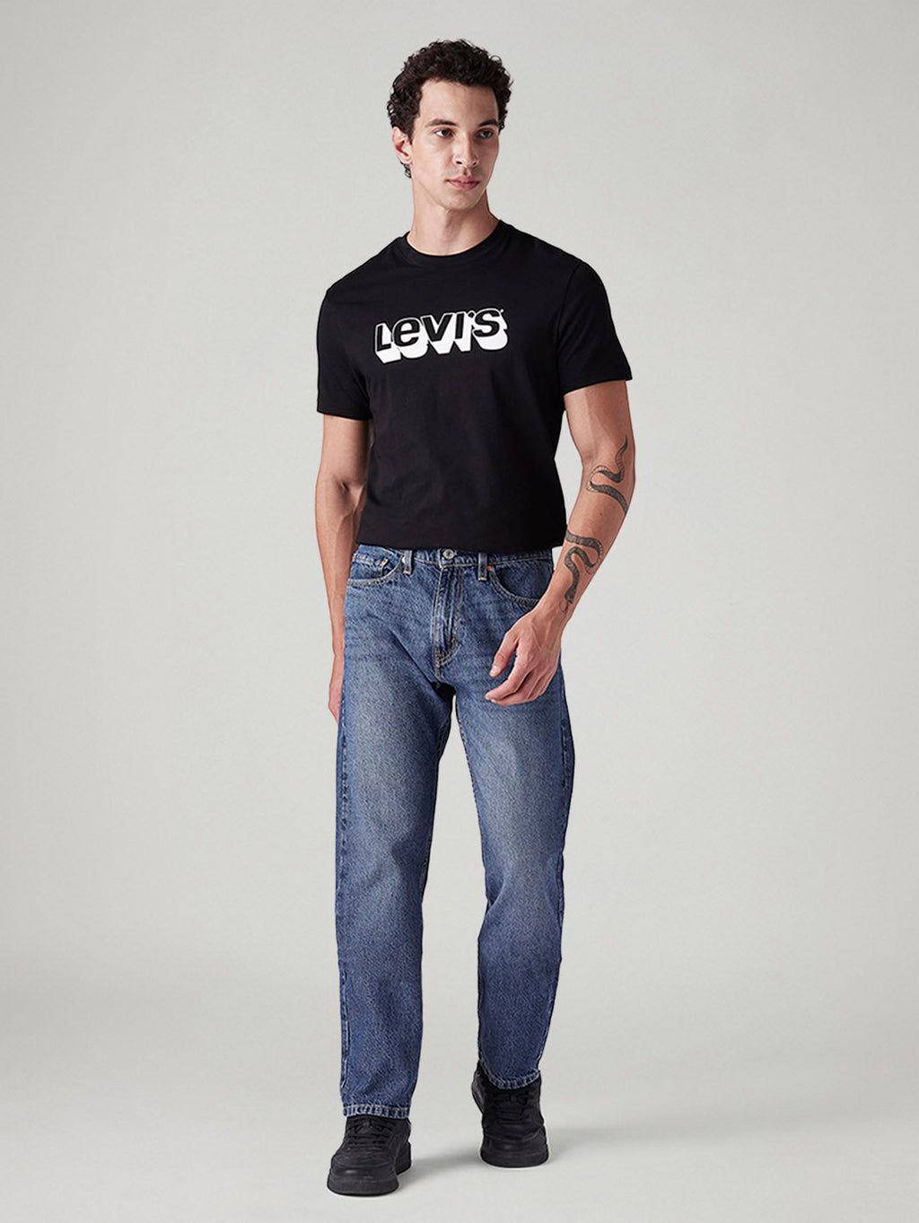 Men's 505 Med Indigo Straight Fit Mid Rise Jeans