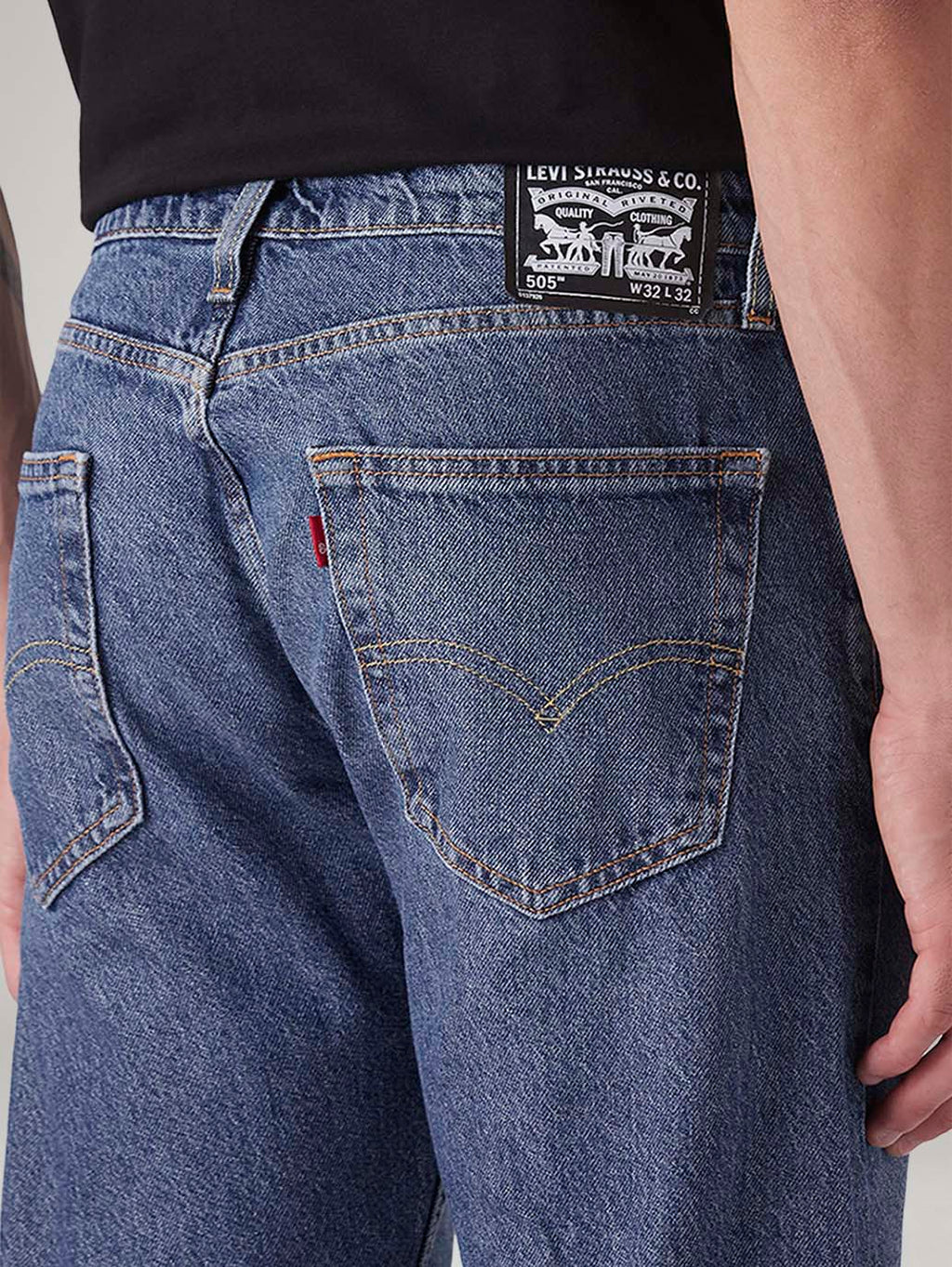 Men's 505 Med Indigo Straight Fit Mid Rise Jeans