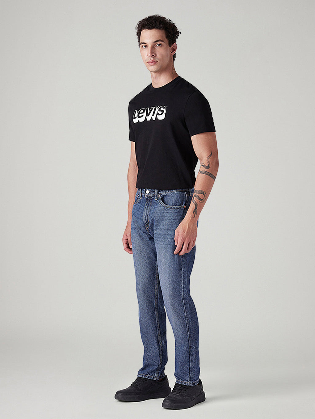 Men's 505 Med Indigo Straight Fit Mid Rise Jeans