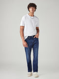 Men's 505 Blue Straight Fit Mid Rise Jeans