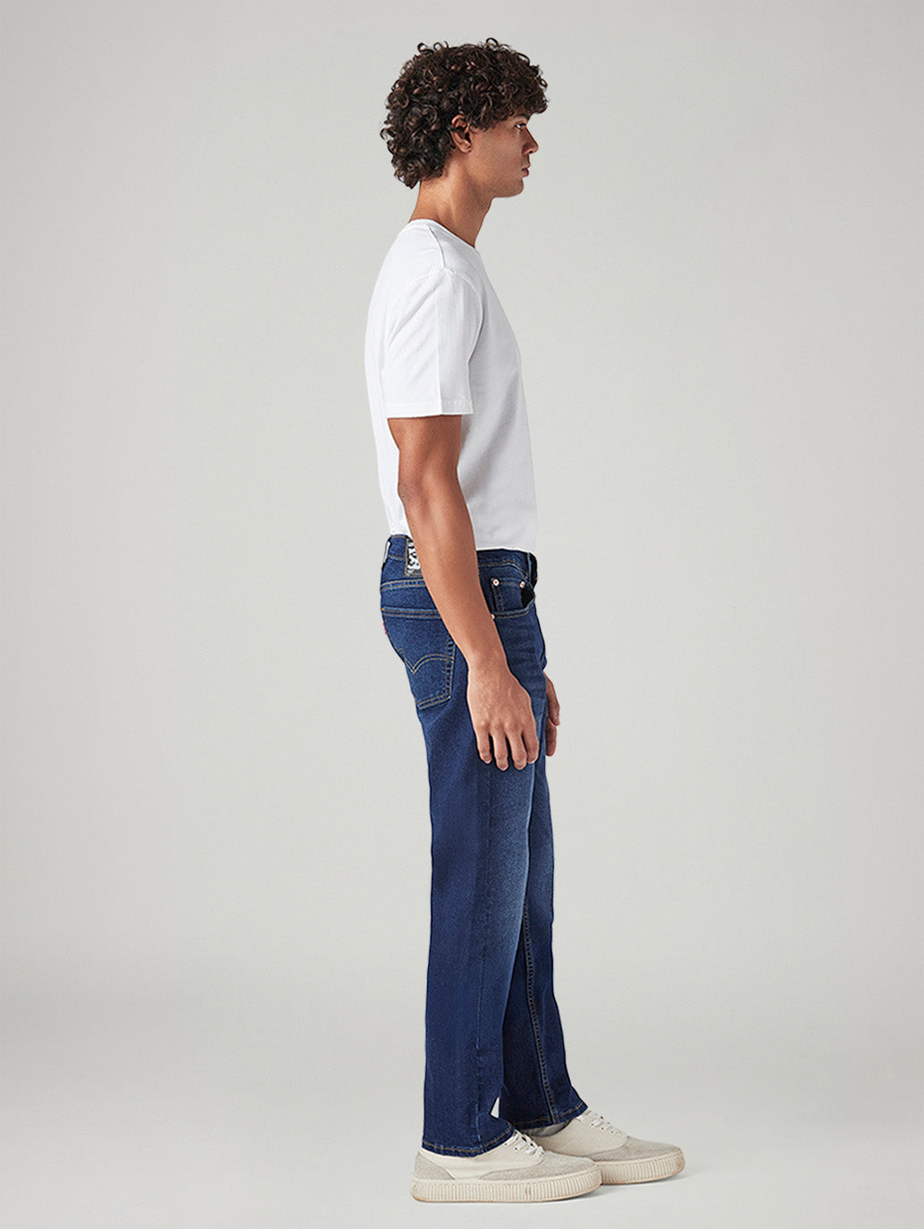 Men's 505 Blue Straight Fit Mid Rise Jeans