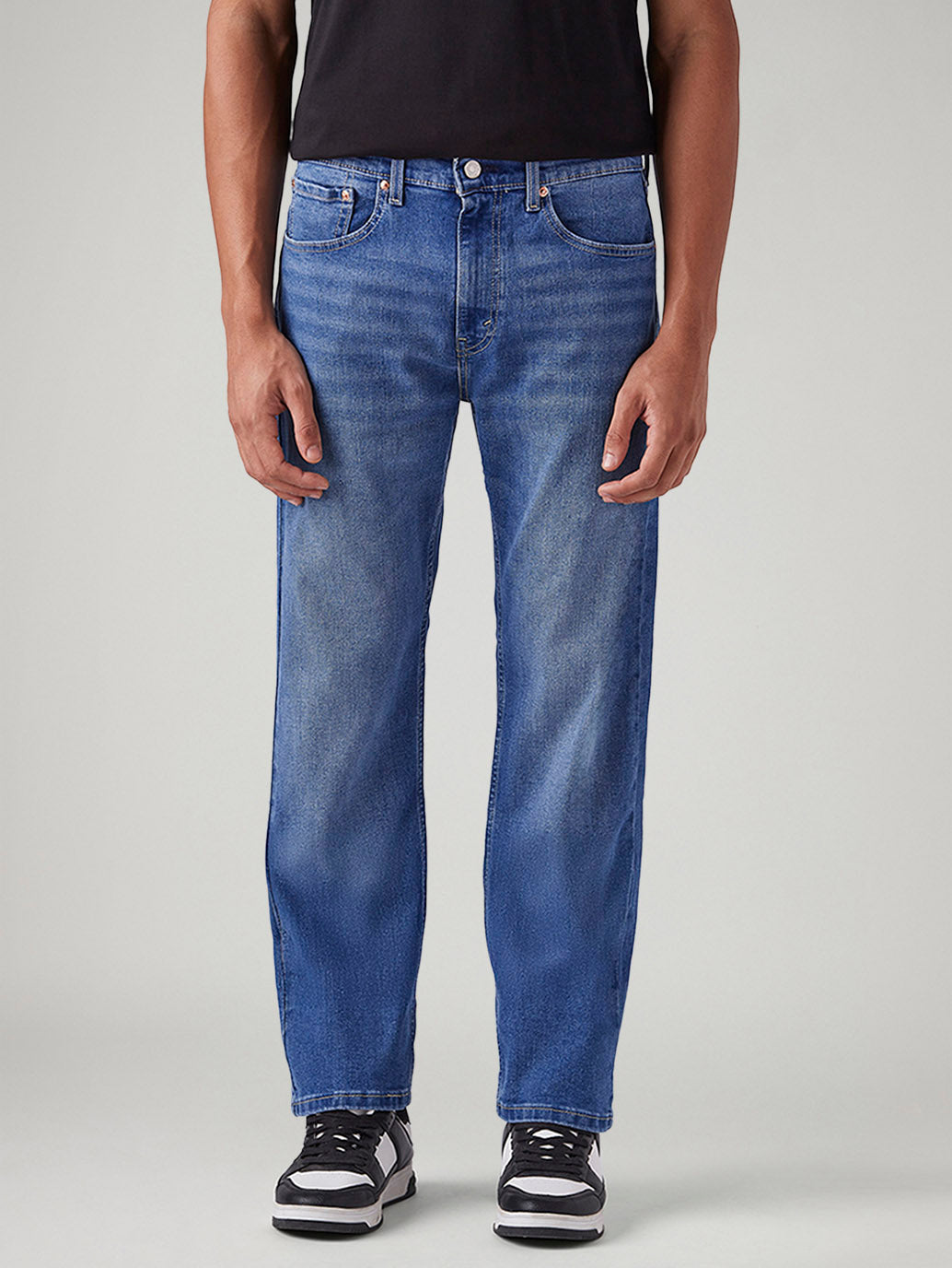 Men's 505 Blue Straight Fit Mid Rise Jeans