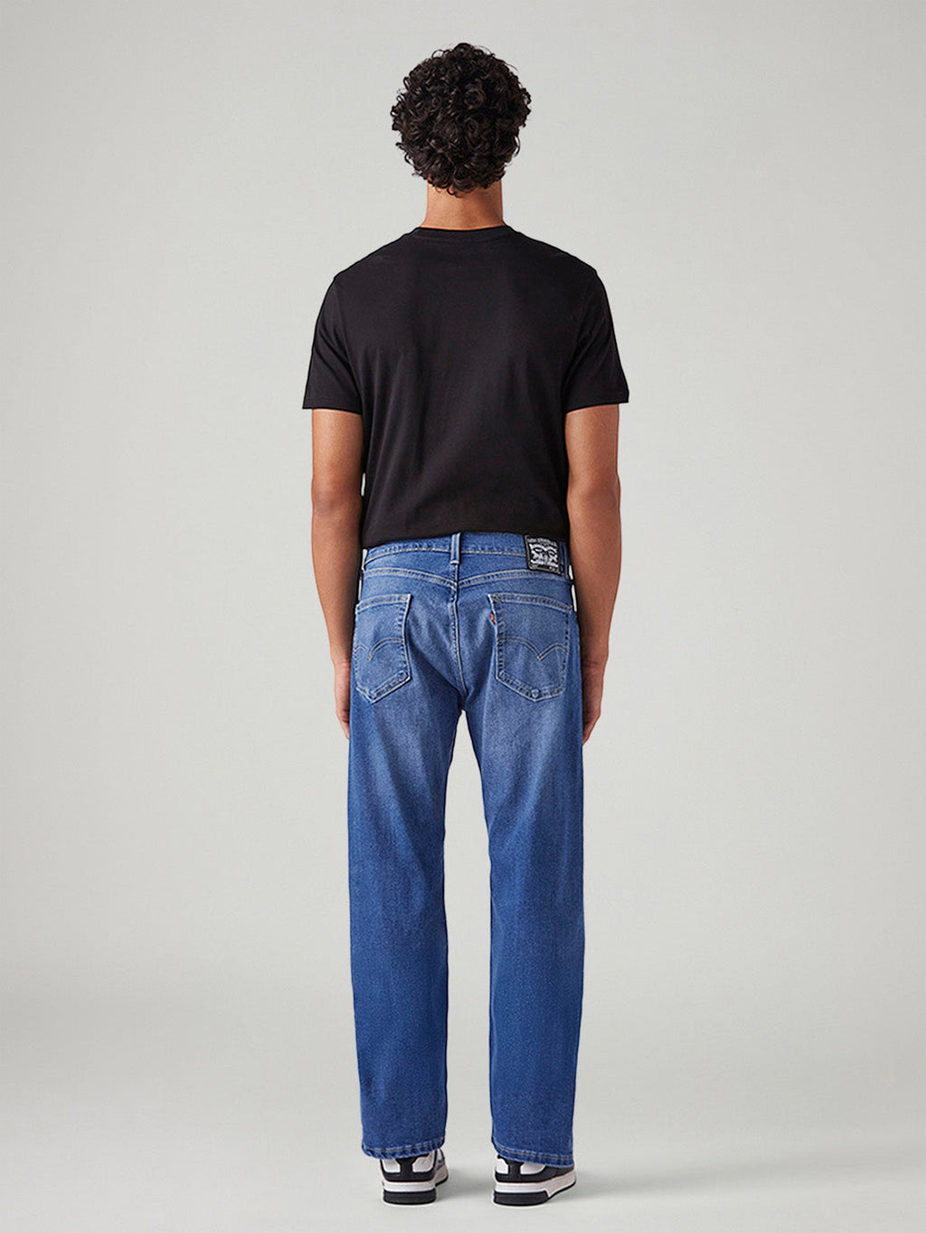 Men's 505 Blue Straight Fit Mid Rise Jeans