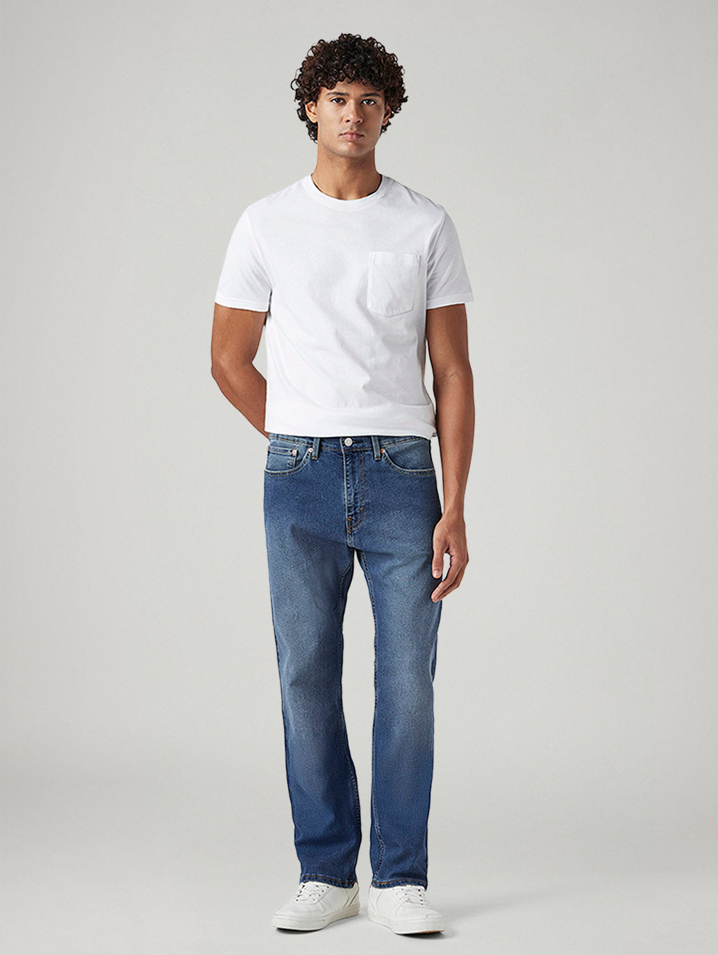 Men's 505 Med Indigo Straight Fit Mid Rise Jeans