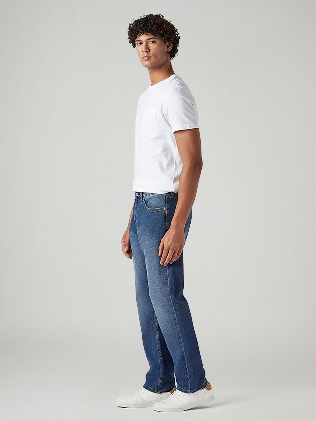 Men's 505 Med Indigo Straight Fit Mid Rise Jeans