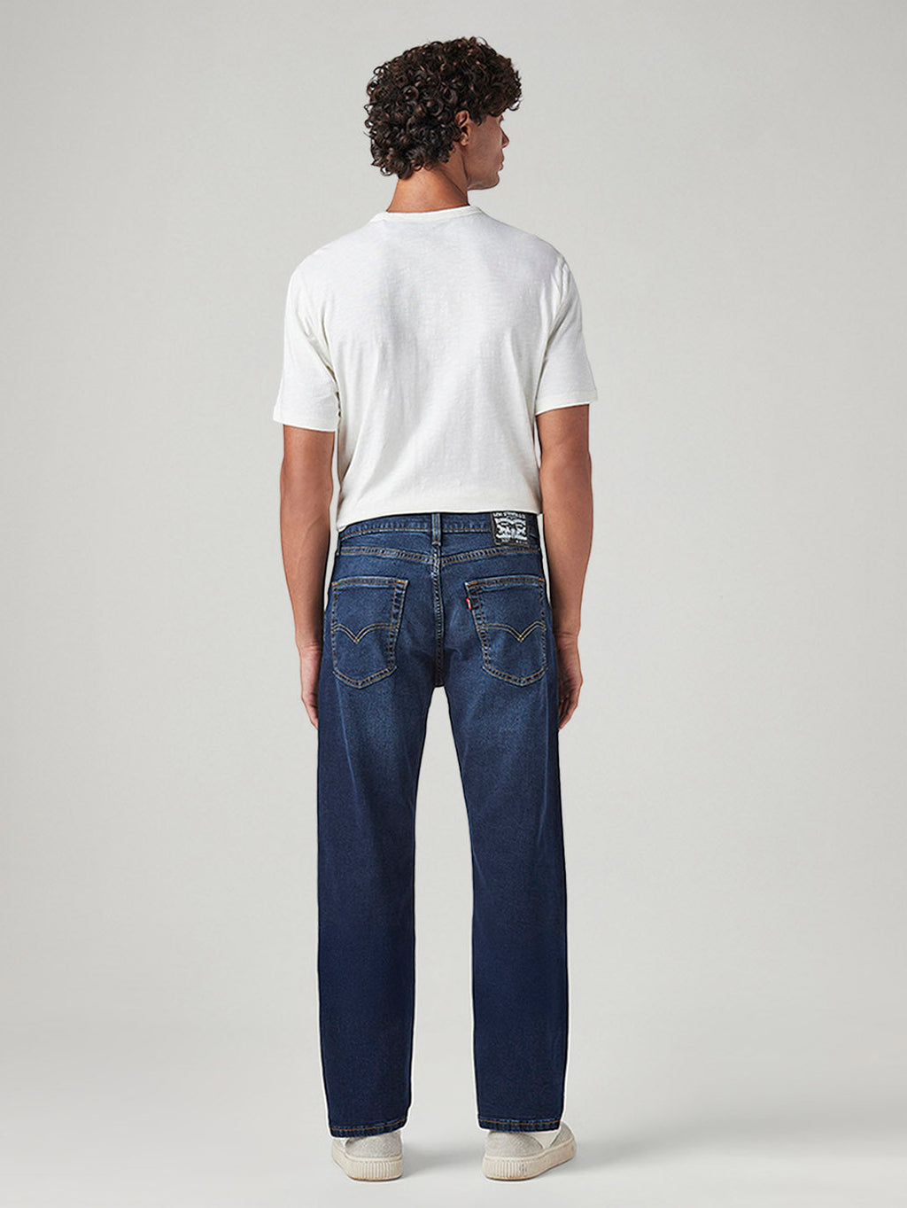 Men's 505 Blue Straight Fit Mid Rise Jeans