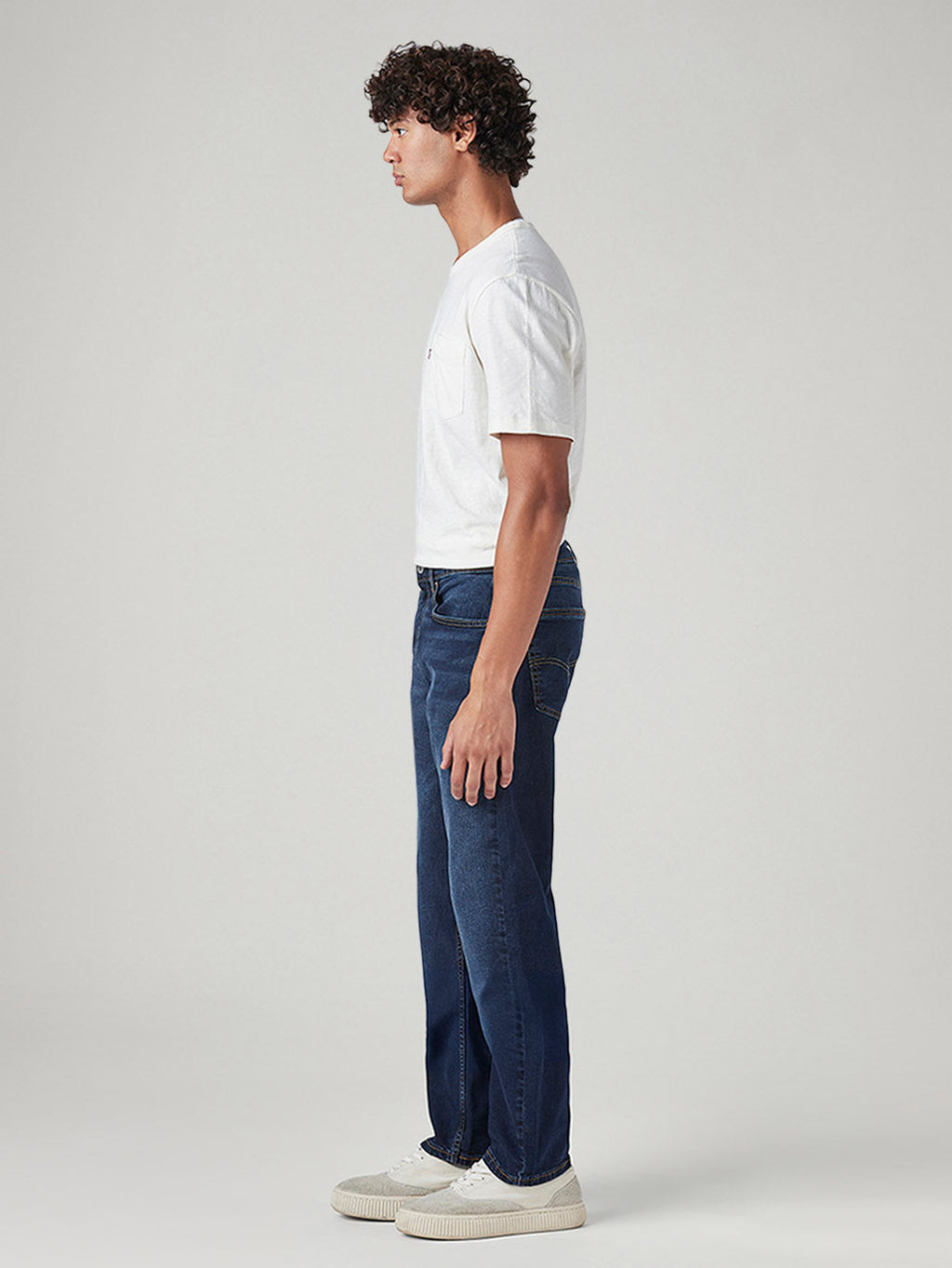 Men's 505 Blue Straight Fit Mid Rise Jeans
