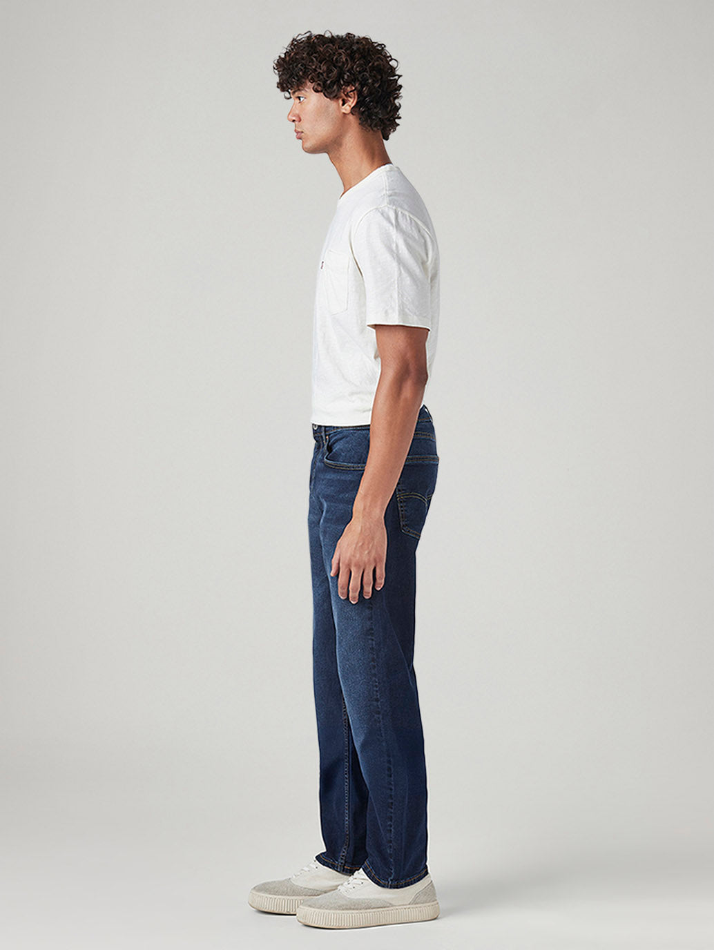 Men's 505 Blue Straight Fit Mid Rise Jeans