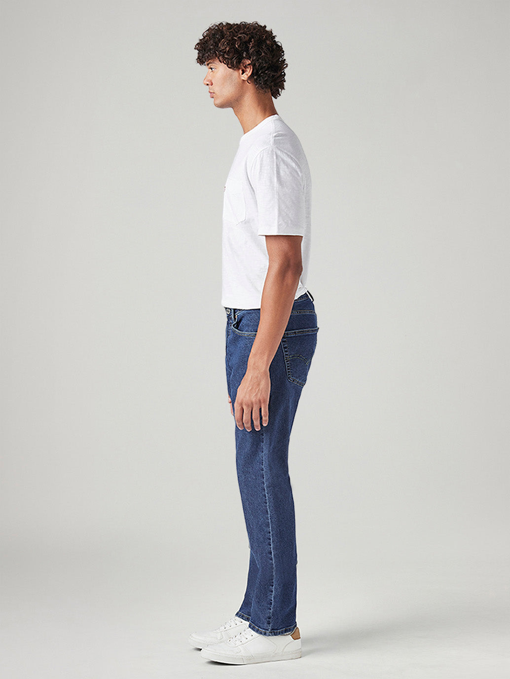 Men's 505 Blue Straight Fit Mid Rise Jeans