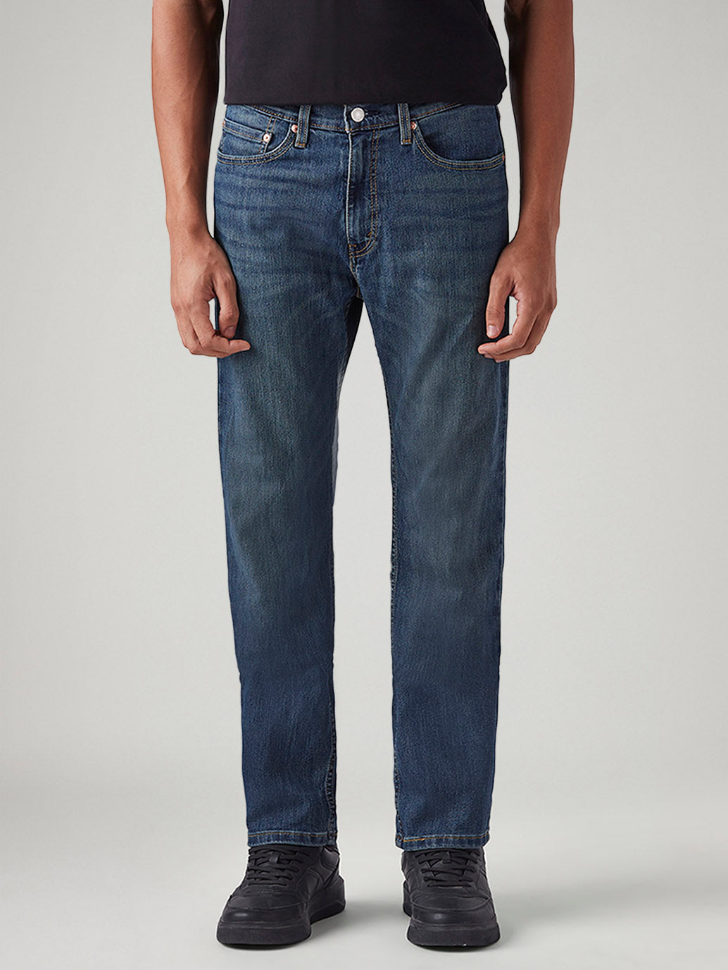 Men's 505 Blue Straight Fit Mid Rise Jeans