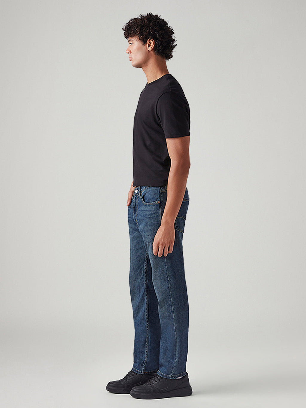 Men's 505 Blue Straight Fit Mid Rise Jeans