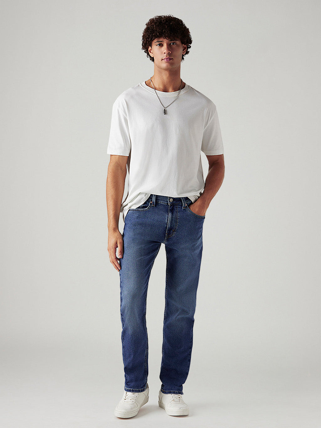 Men's 505 Med Indigo Straight Fit Mid Rise Jeans