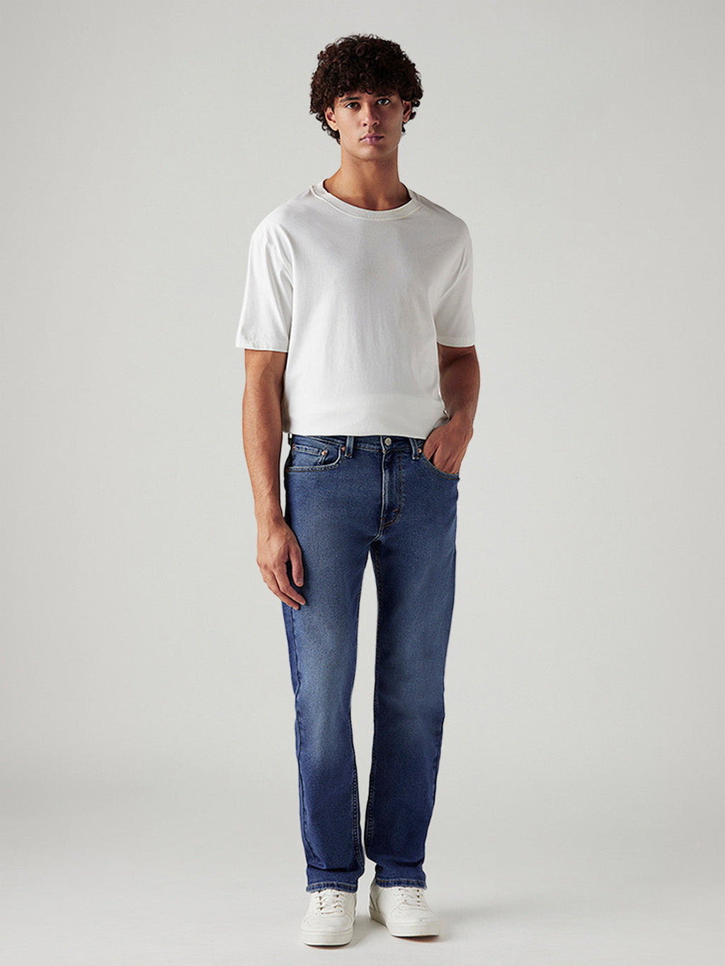Men's 505 Med Indigo Straight Fit Mid Rise Jeans