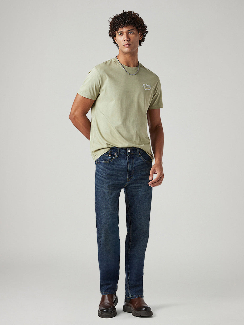 Men's 505 Dark Indigo Straight Fit Mid Rise Tinted Jeans