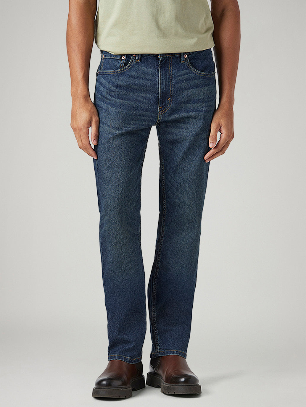 Men's 505 Dark Indigo Straight Fit Mid Rise Tinted Jeans