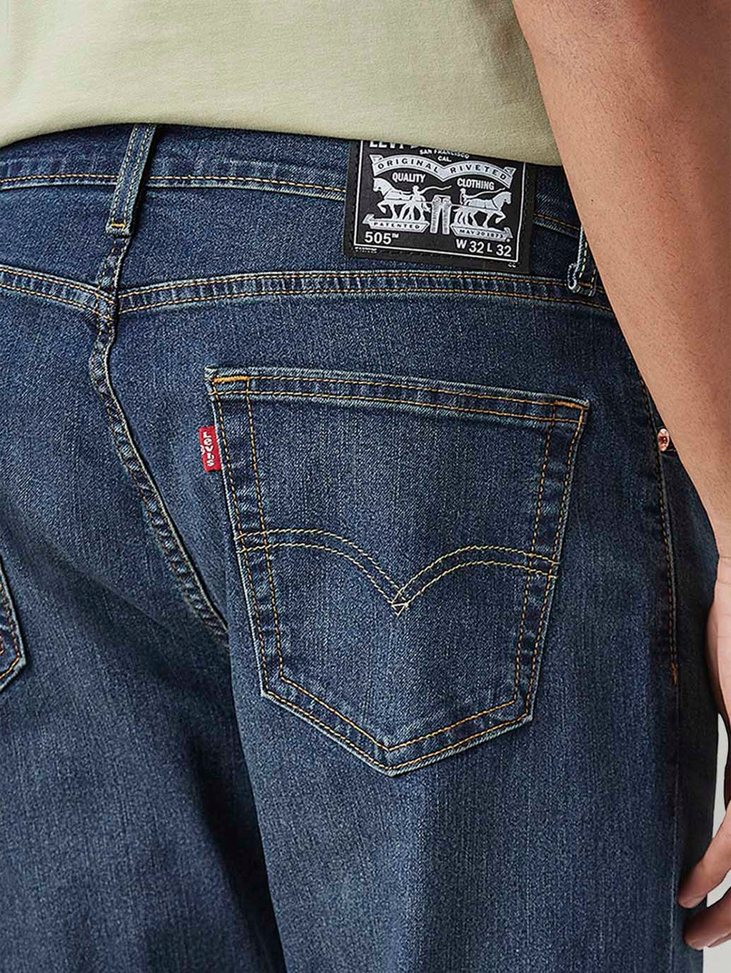 Men's 505 Dark Indigo Straight Fit Mid Rise Tinted Jeans