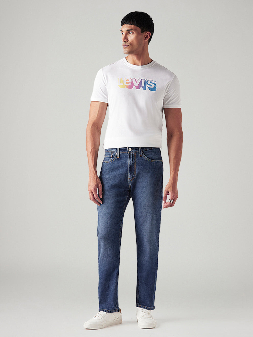 Men's 505 Med Indigo Straight Fit Mid Rise Jeans