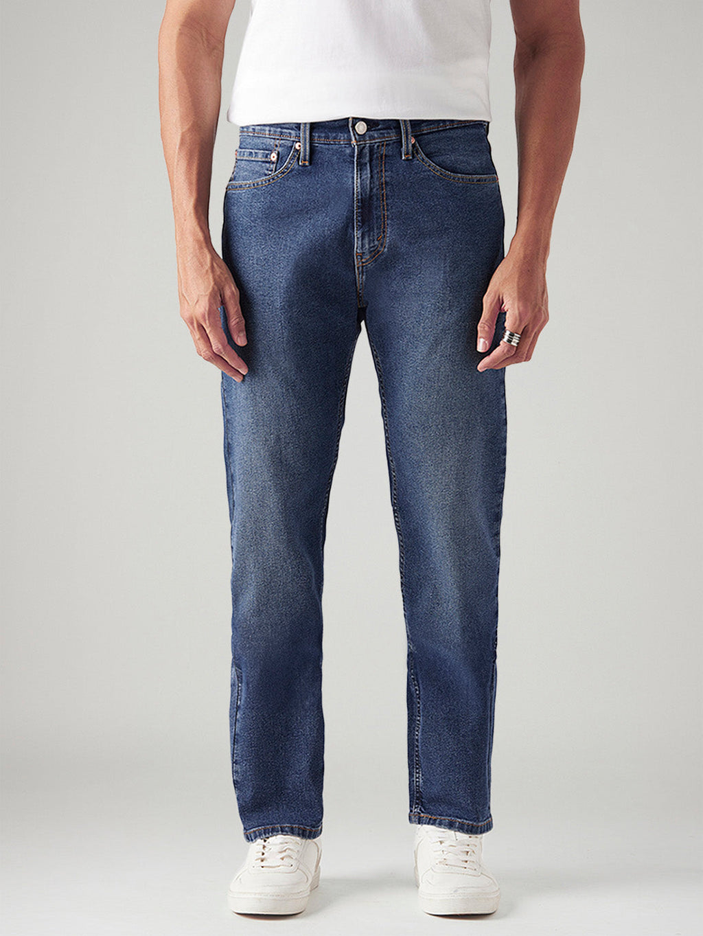 Men's 505 Med Indigo Straight Fit Mid Rise Jeans