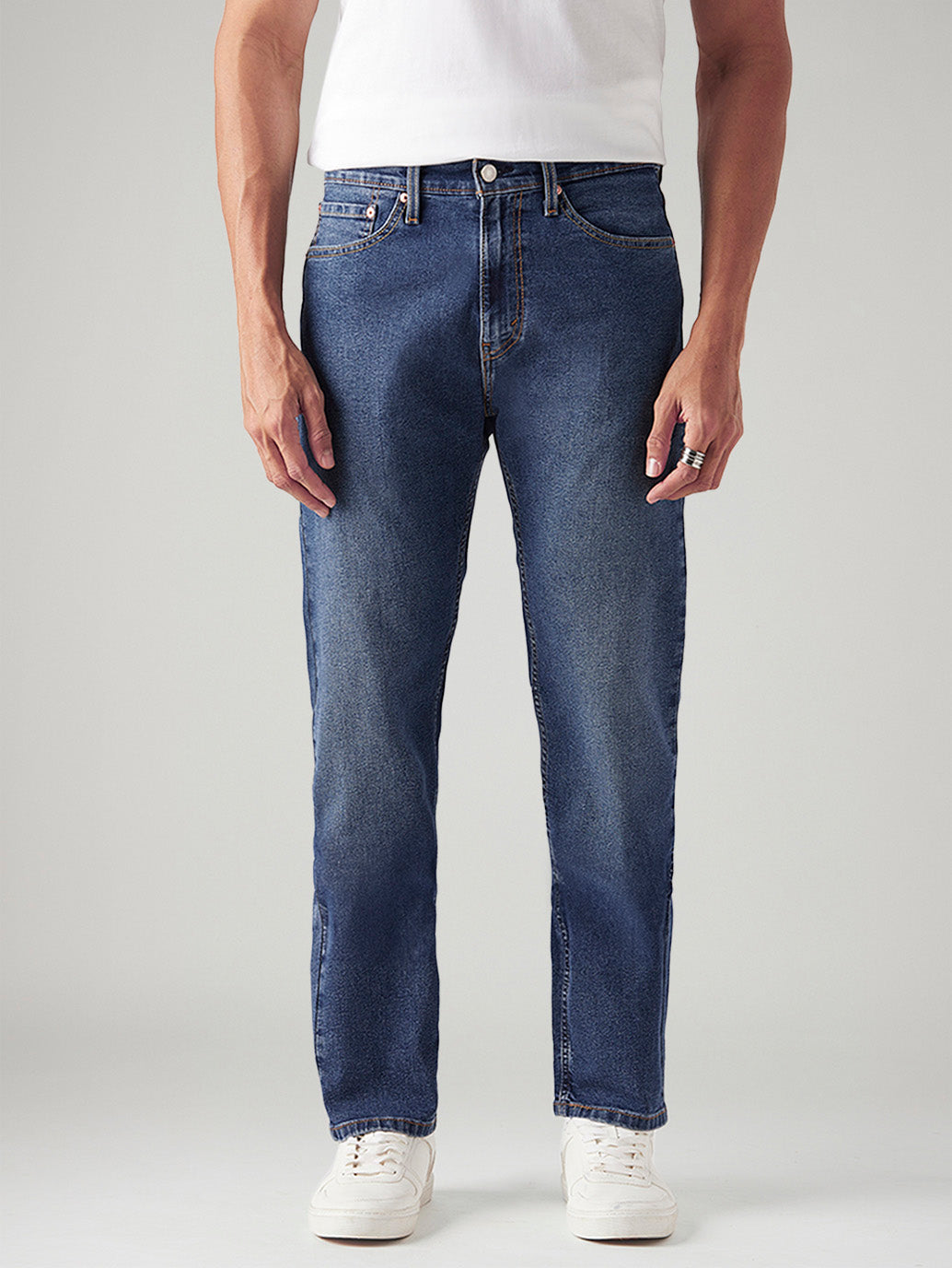 Men's 505 Med Indigo Straight Fit Mid Rise Jeans