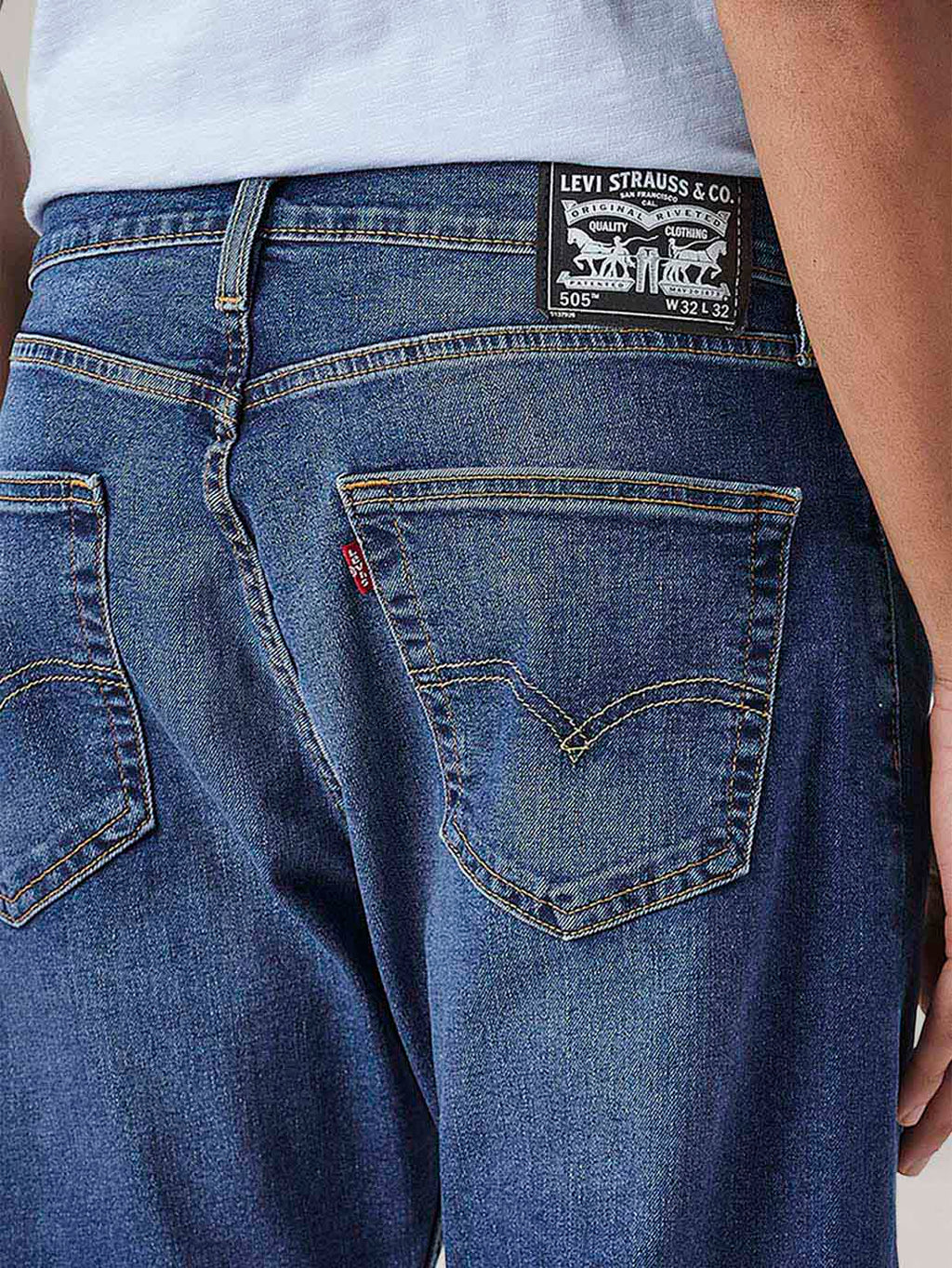 Men's 505 Dark Indigo Straight Fit Mid Rise Jeans