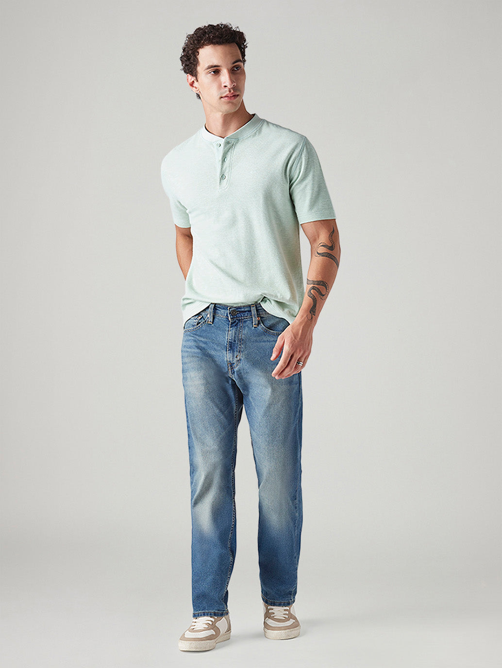 Men's 505 Med Indigo Straight Fit Mid Rise Jeans
