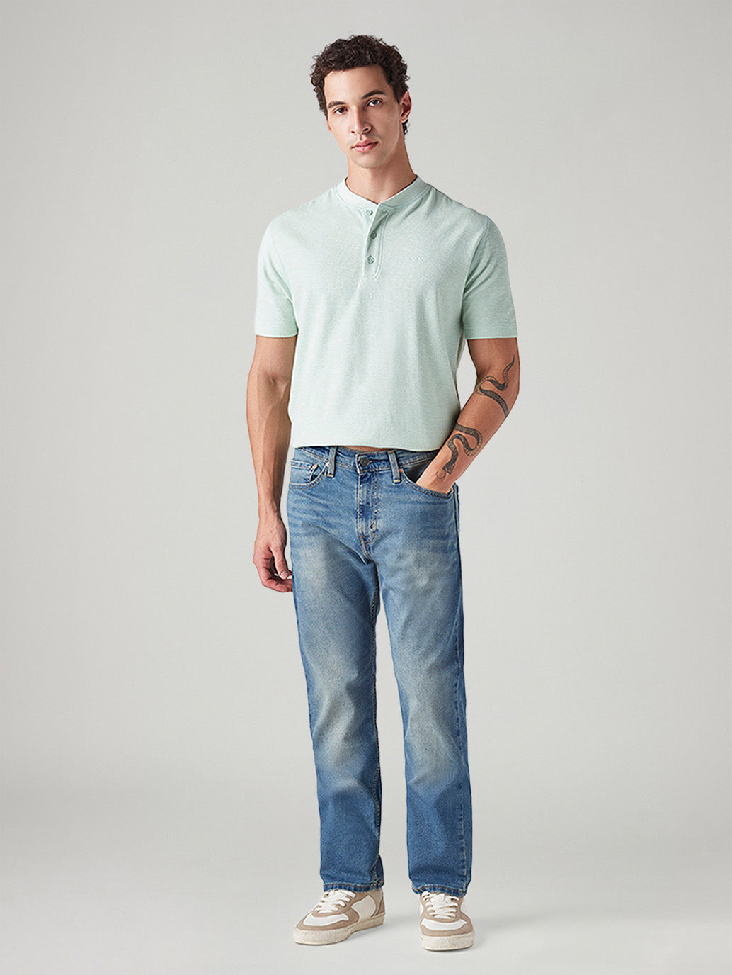 Men's 505 Med Indigo Straight Fit Mid Rise Jeans