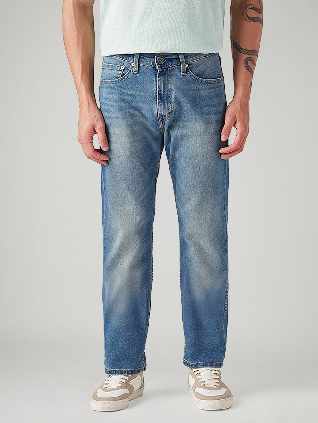 Men's 505 Med Indigo Straight Fit Mid Rise Jeans