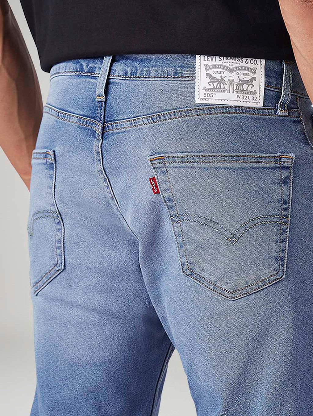 Men's 505 Light Indigo Straight Fit Mid Rise Jeans