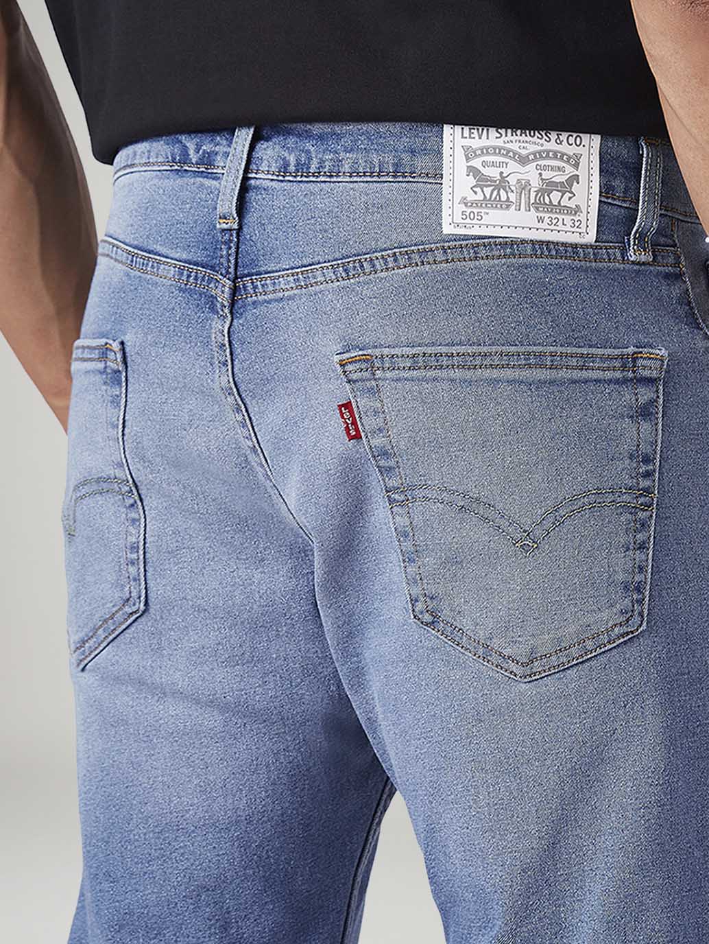 Men's 505 Light Indigo Straight Fit Mid Rise Jeans