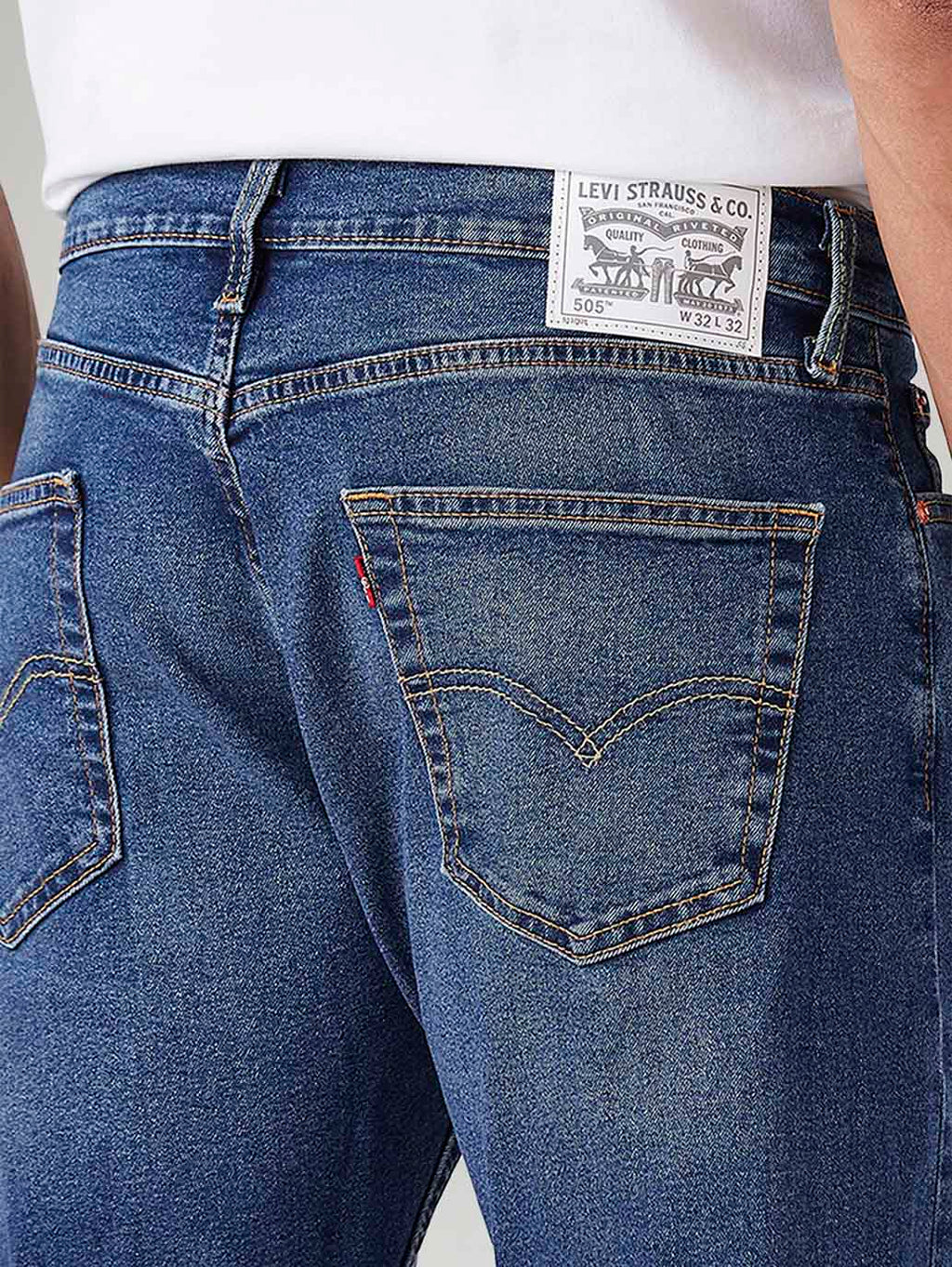 Men's 505 Dark Indigo Straight Fit Mid Rise Jeans
