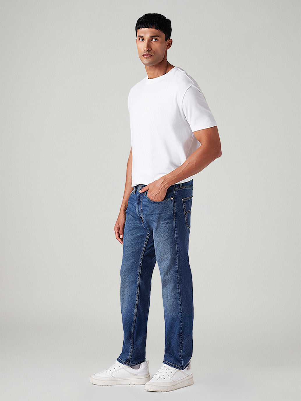 Men's 505 Dark Indigo Straight Fit Mid Rise Jeans