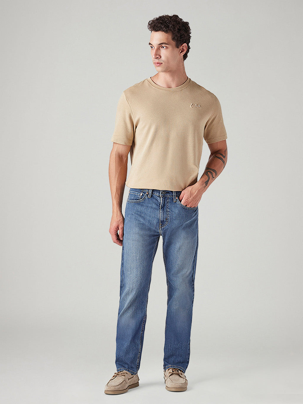 Men's 505 Med Indigo Straight Fit Mid Rise Jeans