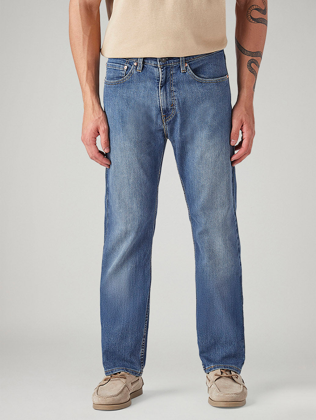 Men's 505 Med Indigo Straight Fit Mid Rise Jeans