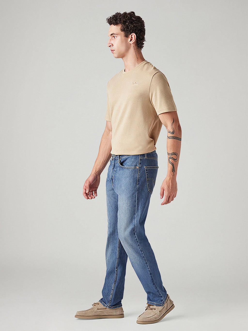 Men's 505 Med Indigo Straight Fit Mid Rise Jeans