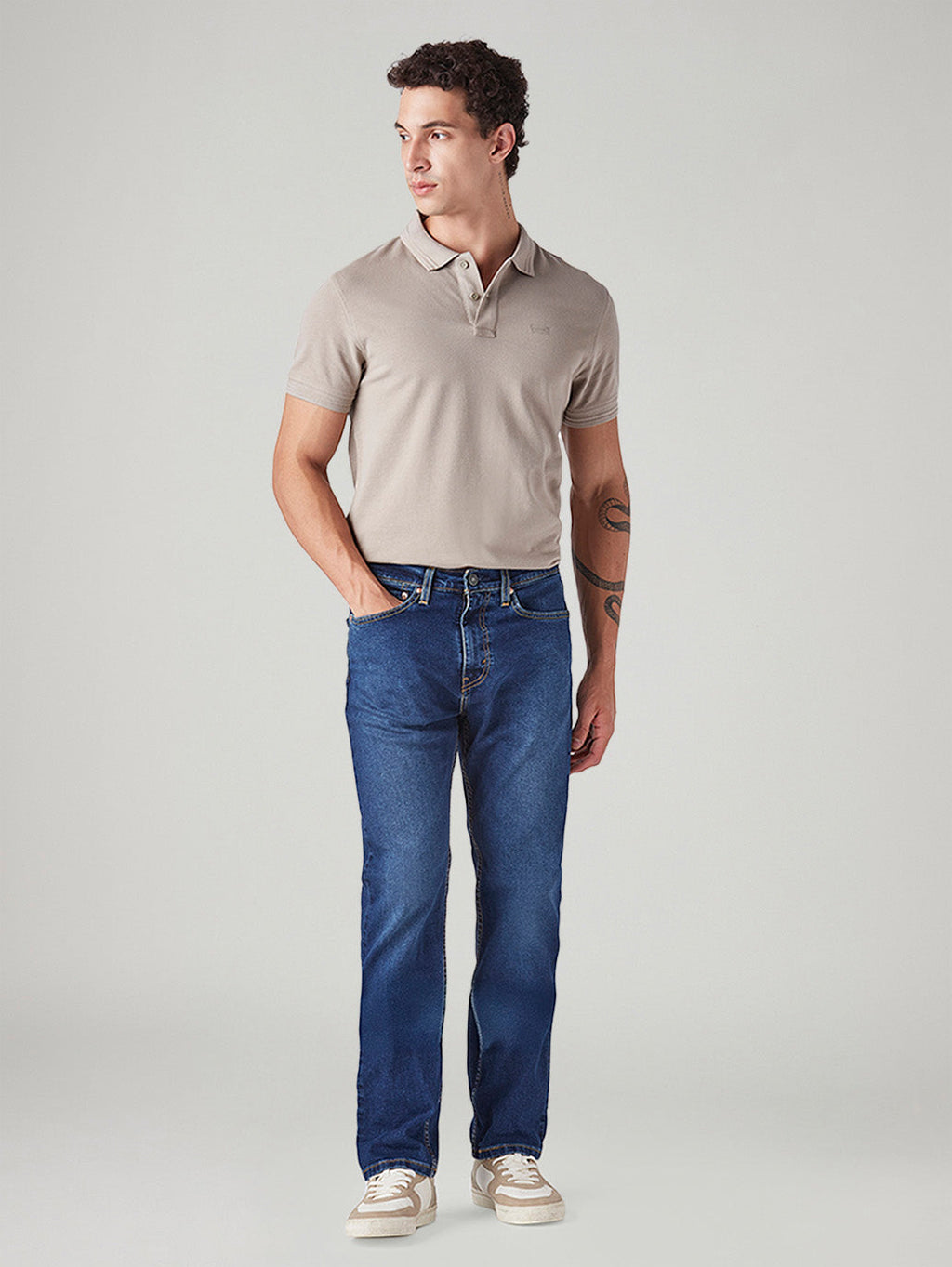 Men's 505 Dark Indigo Straight Fit Mid Rise Jeans