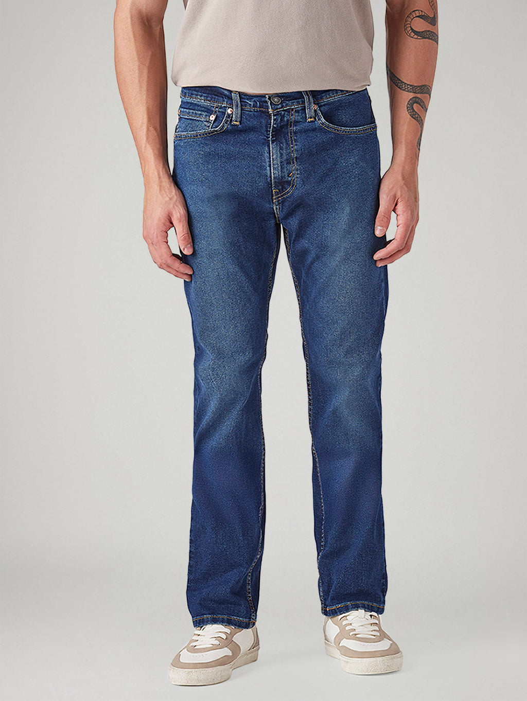 Men's 505 Dark Indigo Straight Fit Mid Rise Jeans