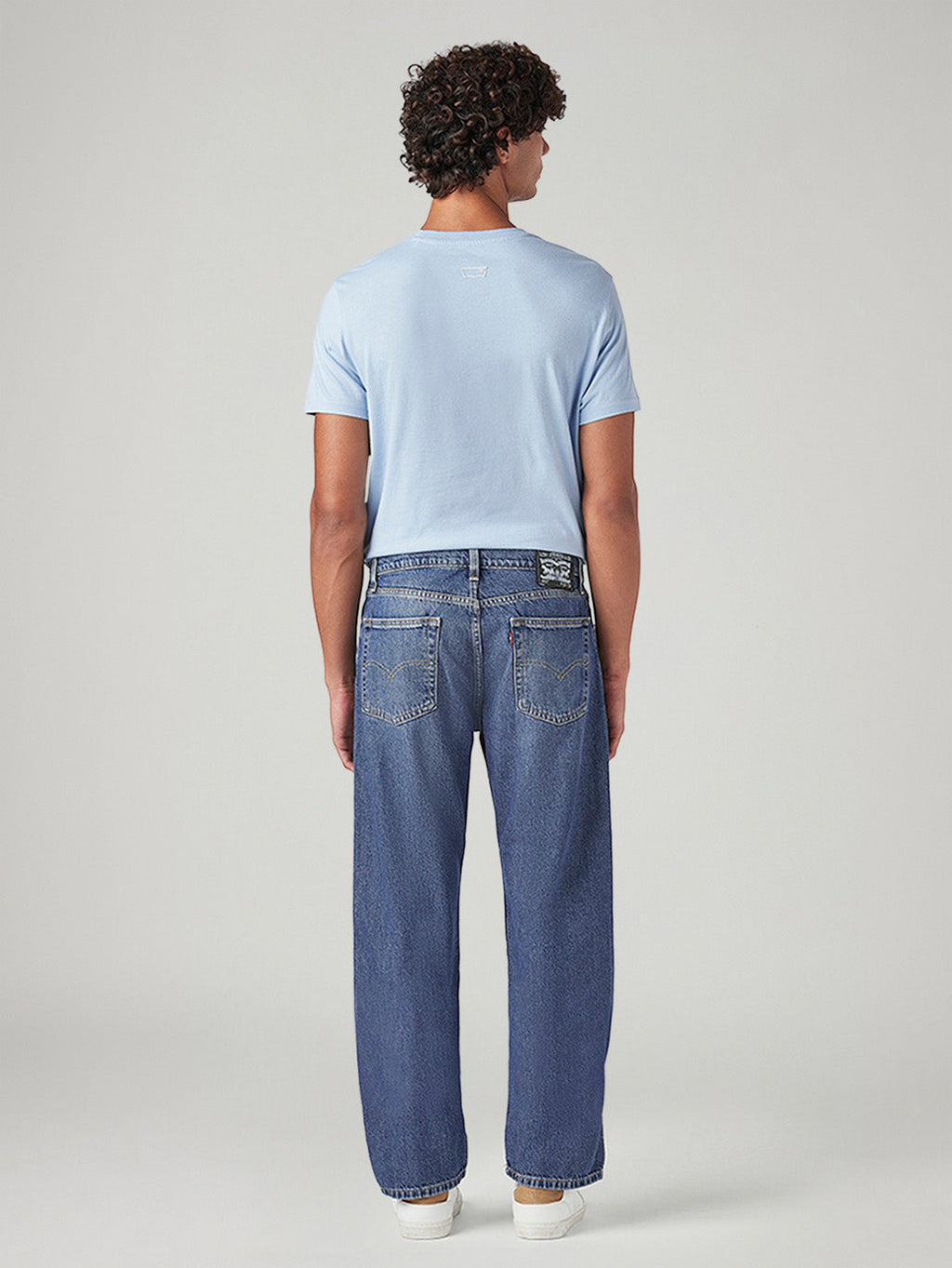 Men's 555 Blue Relaxed Straight Fit Mid Rise Jeans