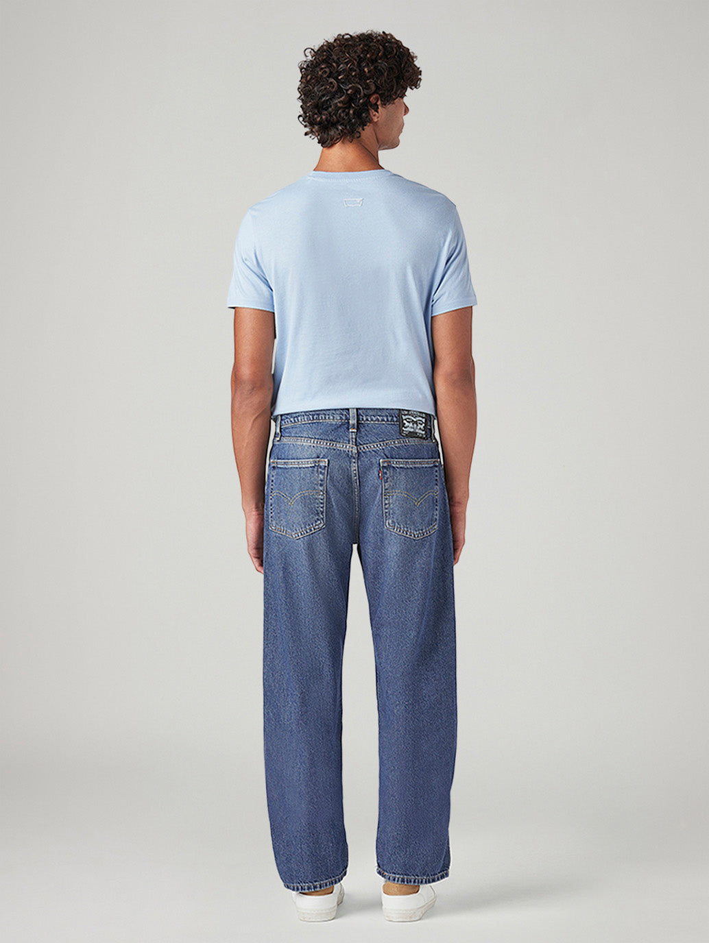 Men's 555 Blue Relaxed Straight Fit Mid Rise Jeans