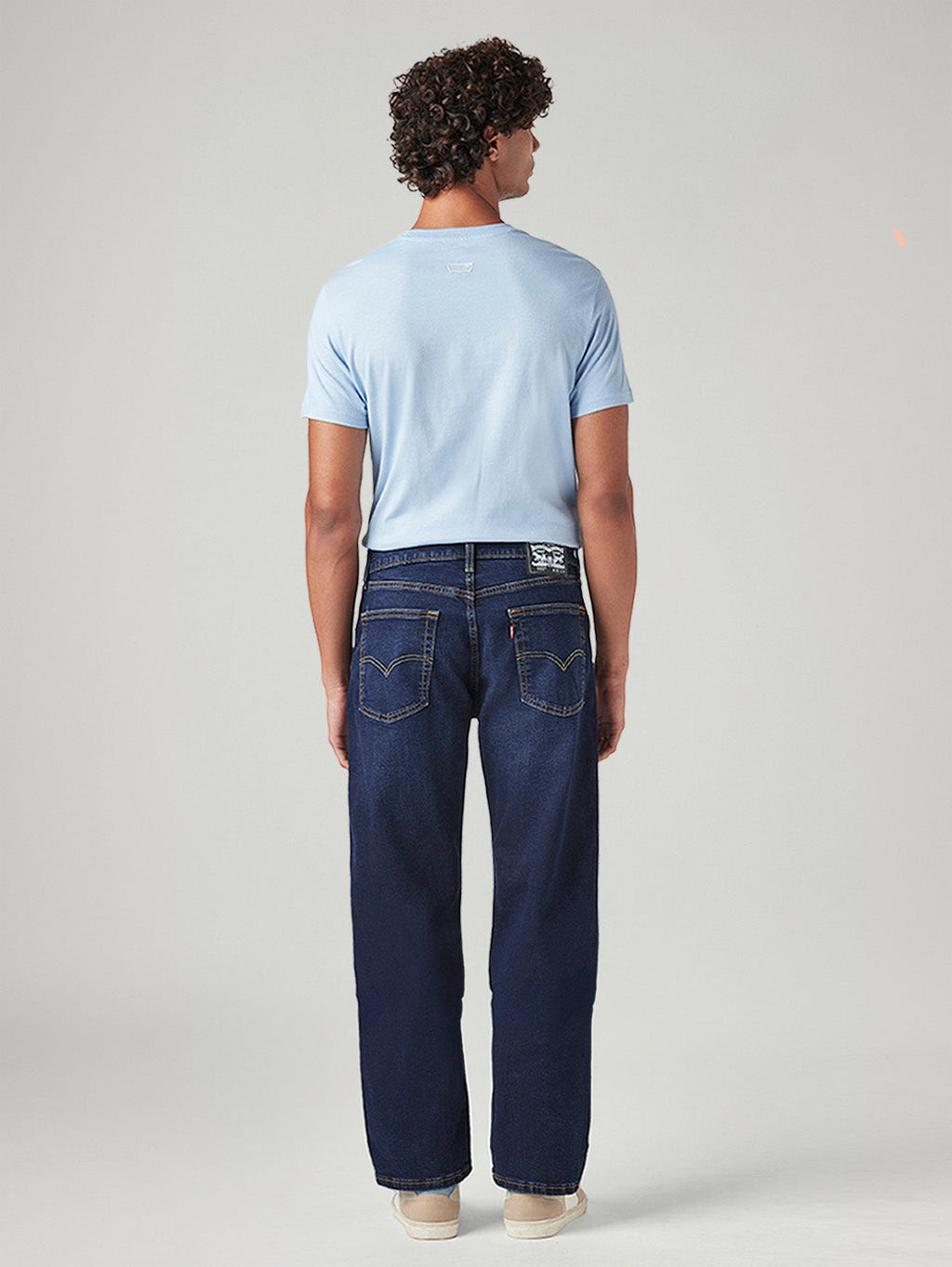 Men's 555 Dark Blue Relaxed Straight Fit Mid Rise Jeans