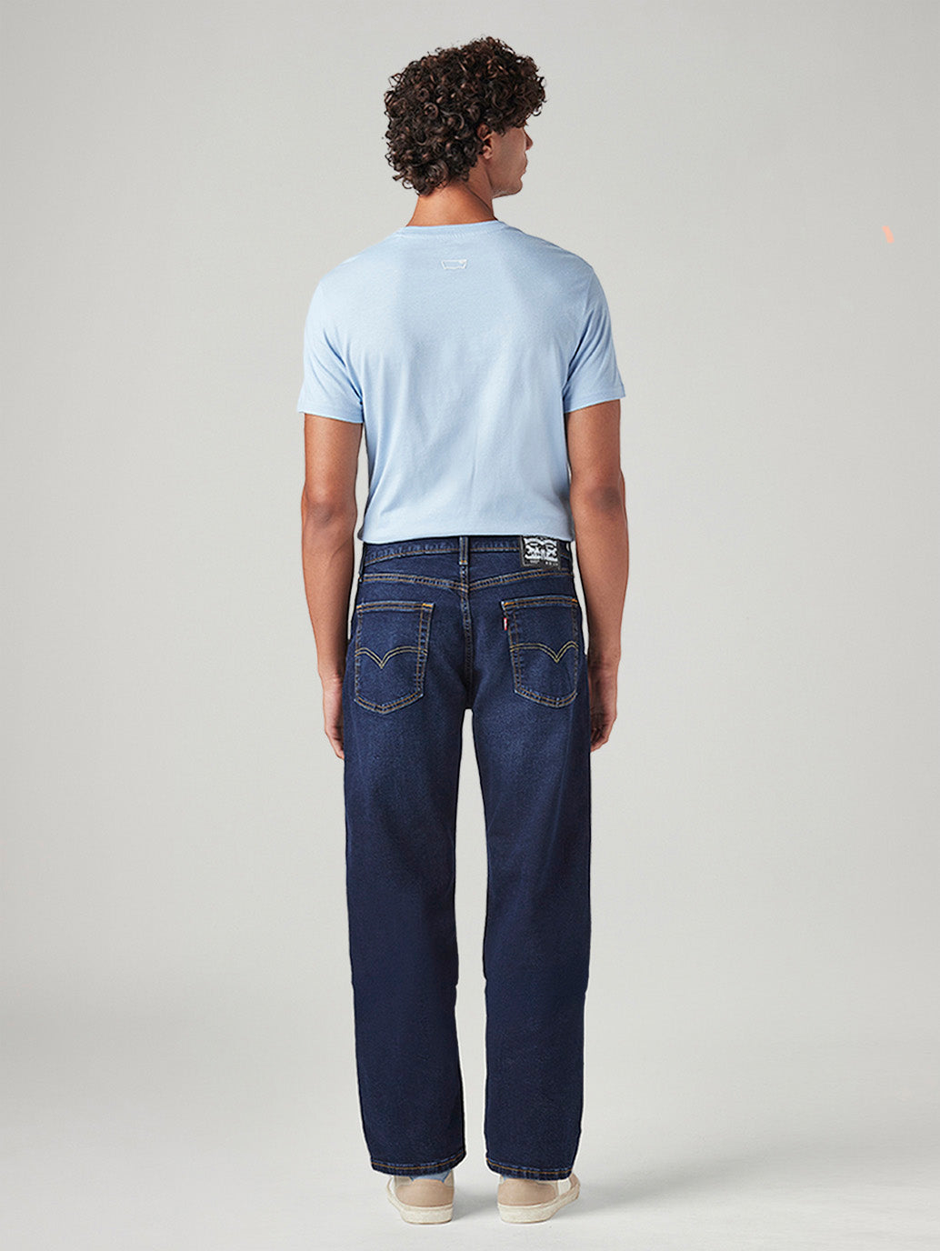 Men's 555 Dark Blue Relaxed Straight Fit Mid Rise Jeans