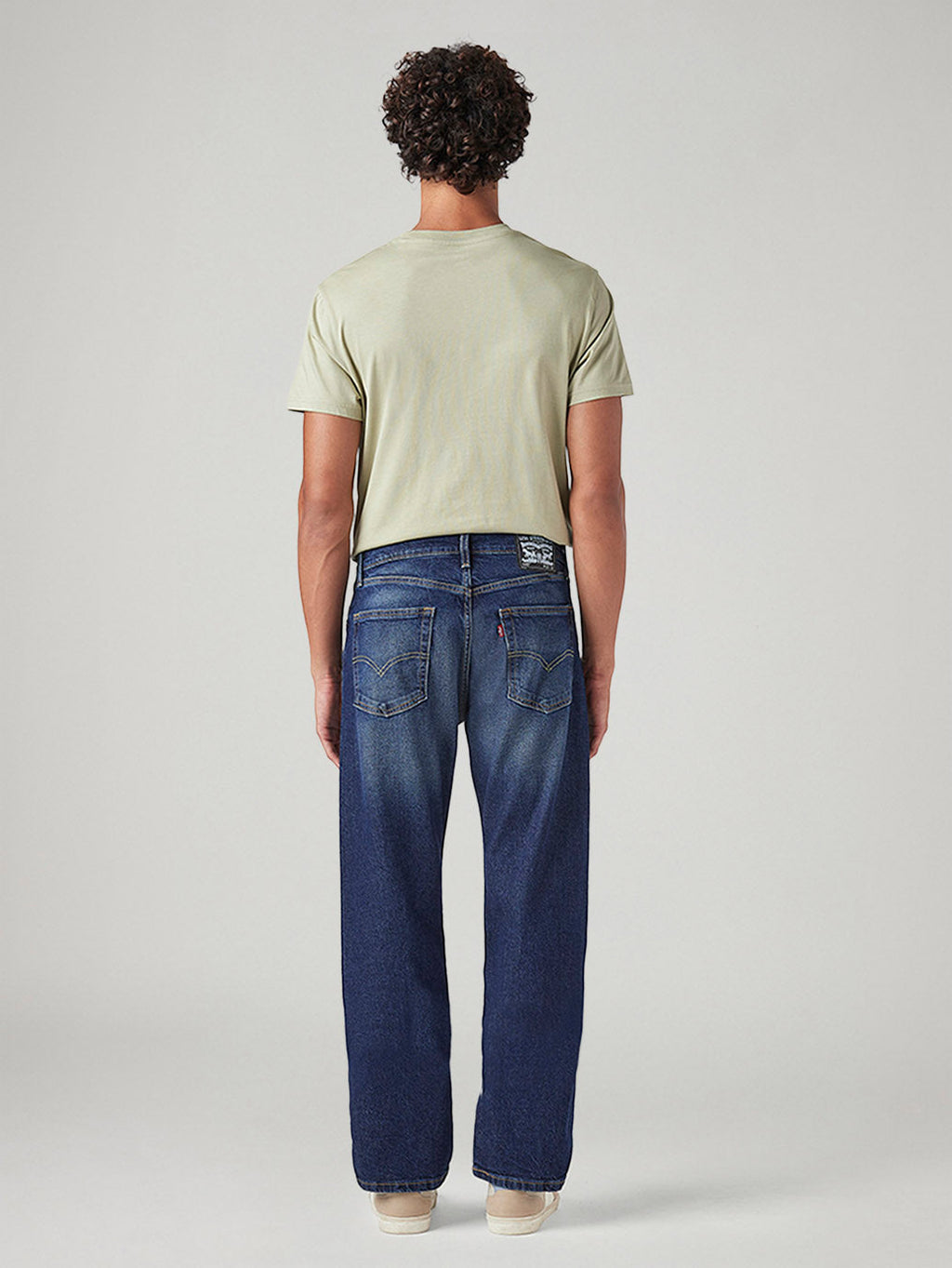 Men's 555 Blue Relaxed Straight Fit Mid Rise Jeans