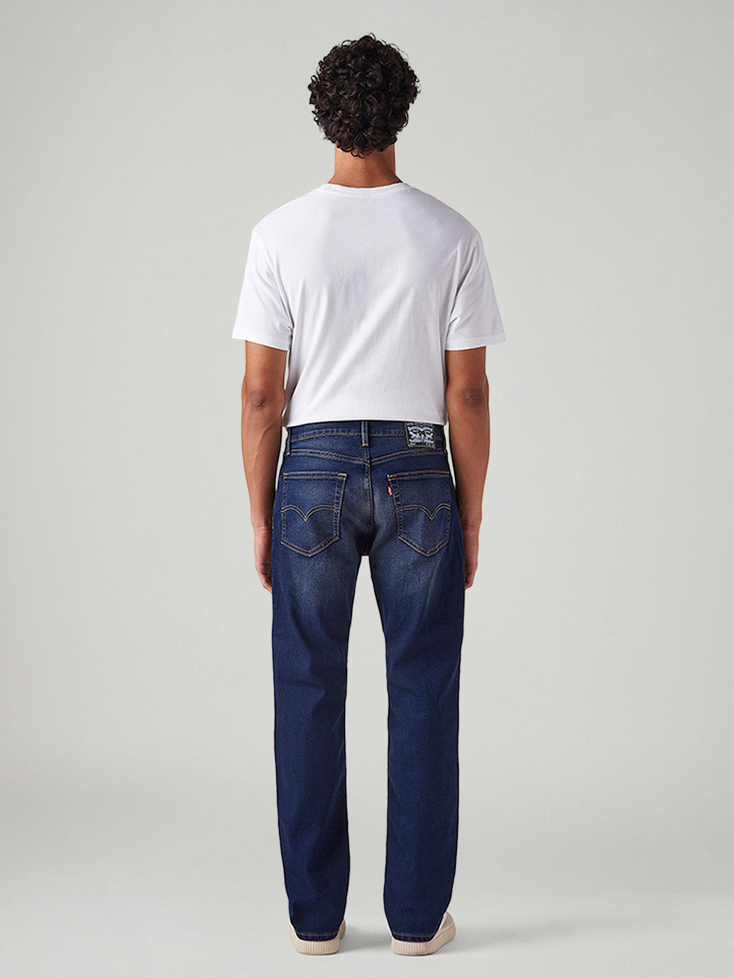 Men's 555 Dark Blue Relaxed Straight Fit Mid Rise Tinted Jeans
