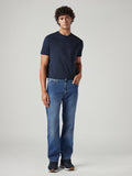 Men's 555 Blue Relaxed Straight Fit Mid Rise Jeans