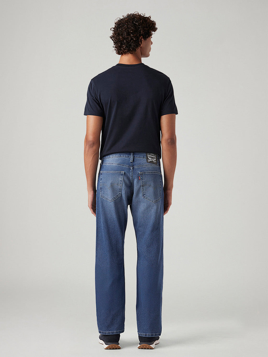 Men's 555 Blue Relaxed Straight Fit Mid Rise Jeans