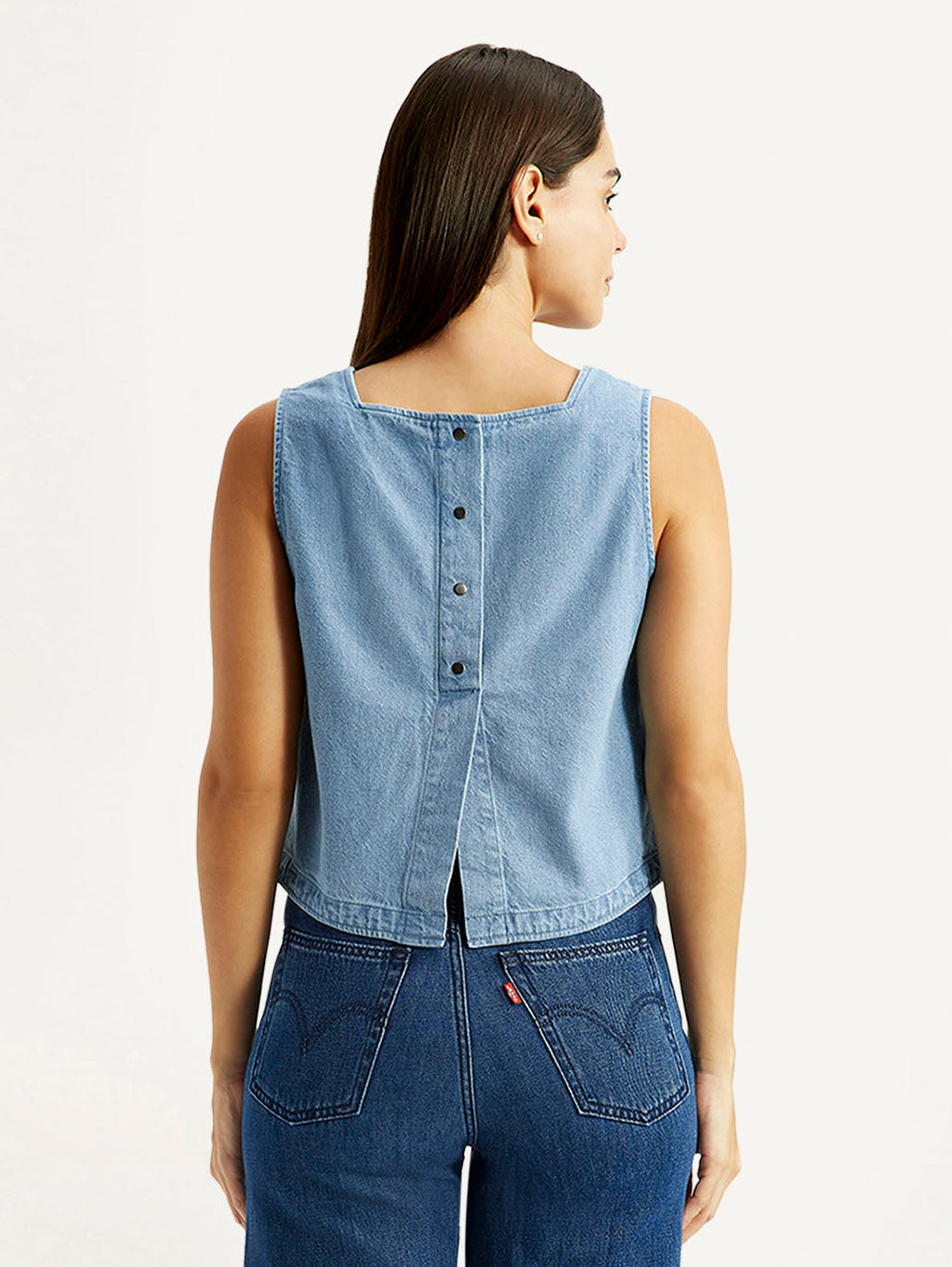 Women's Solid Indigo Square Neck Top