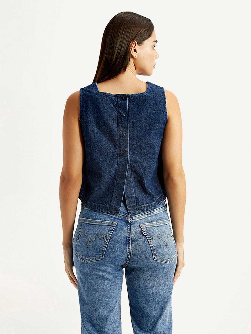 Women's Solid Indigo Square Neck Top